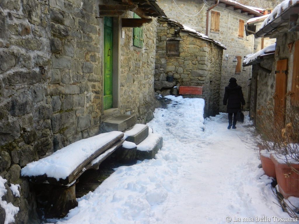 Paesi con la neve Pratomagno, Valdarno, Toscana